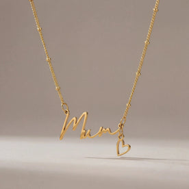 Mum Necklace in Gold or Silver – Elegant Script Mum Pendant – Perfect Gift for Mums