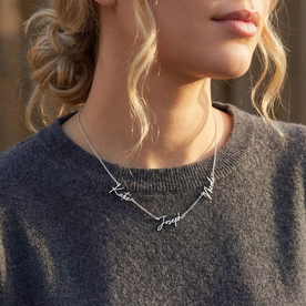 Personalised Triple Name Necklace | Gold, Silver & Vermeil
