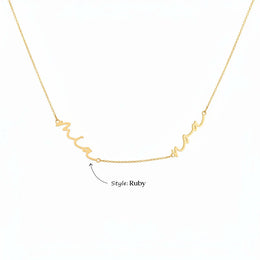 Kids Double Name Necklace – Children’s Personalised Multiple Name Gift in Gold & Silver