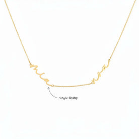 Kids Double Name Necklace – Children’s Personalised Multiple Name Gift in Gold & Silver
