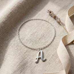 A Bracelet | Initial & Letter A Charm, Gold & Silver