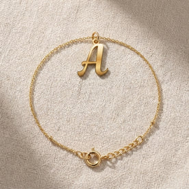 A Bracelet | Initial & Letter A Charm, Gold & Silver