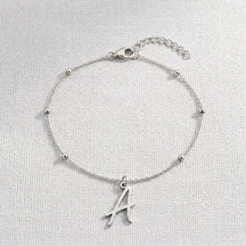 A Bracelet | Initial & Letter A Charm, Gold & Silver