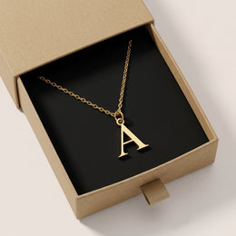 A Necklace | Initial & Letter A Pendant, Gold & Silver