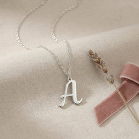 A Necklace | Initial & Letter A Pendant, Gold & Silver