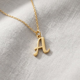 A Necklace | Initial & Letter A Pendant, Gold & Silver
