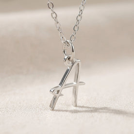 A Necklace | Initial & Letter A Pendant, Gold & Silver