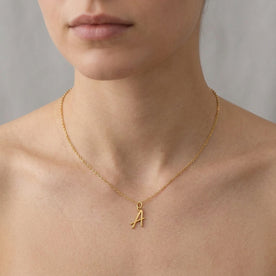 A Necklace | Initial & Letter A Pendant, Gold & Silver