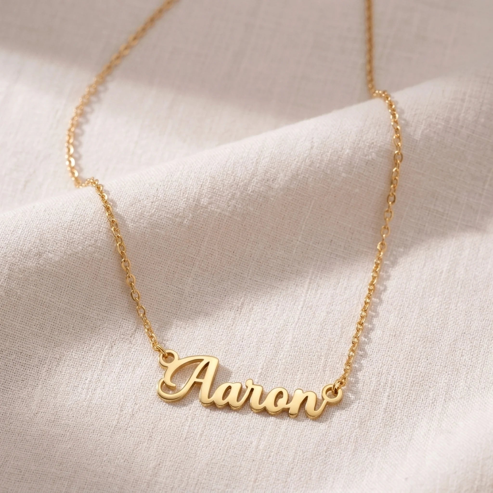 Aaron Name Necklace | 18ct Gold, Silver & Vermeil | Ready to Ship