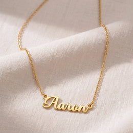 Aaron Name Necklace | 18ct Gold, Silver & Vermeil | Ready to Ship