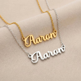 Aaron Name Necklace | 18ct Gold, Silver & Vermeil | Ready to Ship