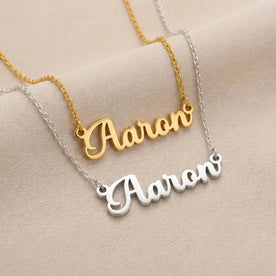 Aaron Name Necklace | 18ct Gold, Silver & Vermeil | Ready to Ship