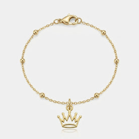 Crown Charm Necklace & Bracelet