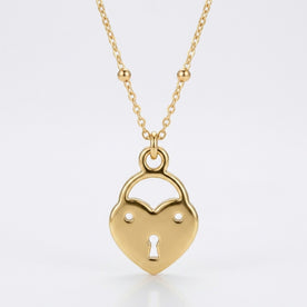 Heart Love Lock Charm Necklace & Bracelet