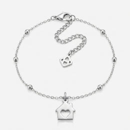 House & Heart Home Charm Necklace & Bracelet