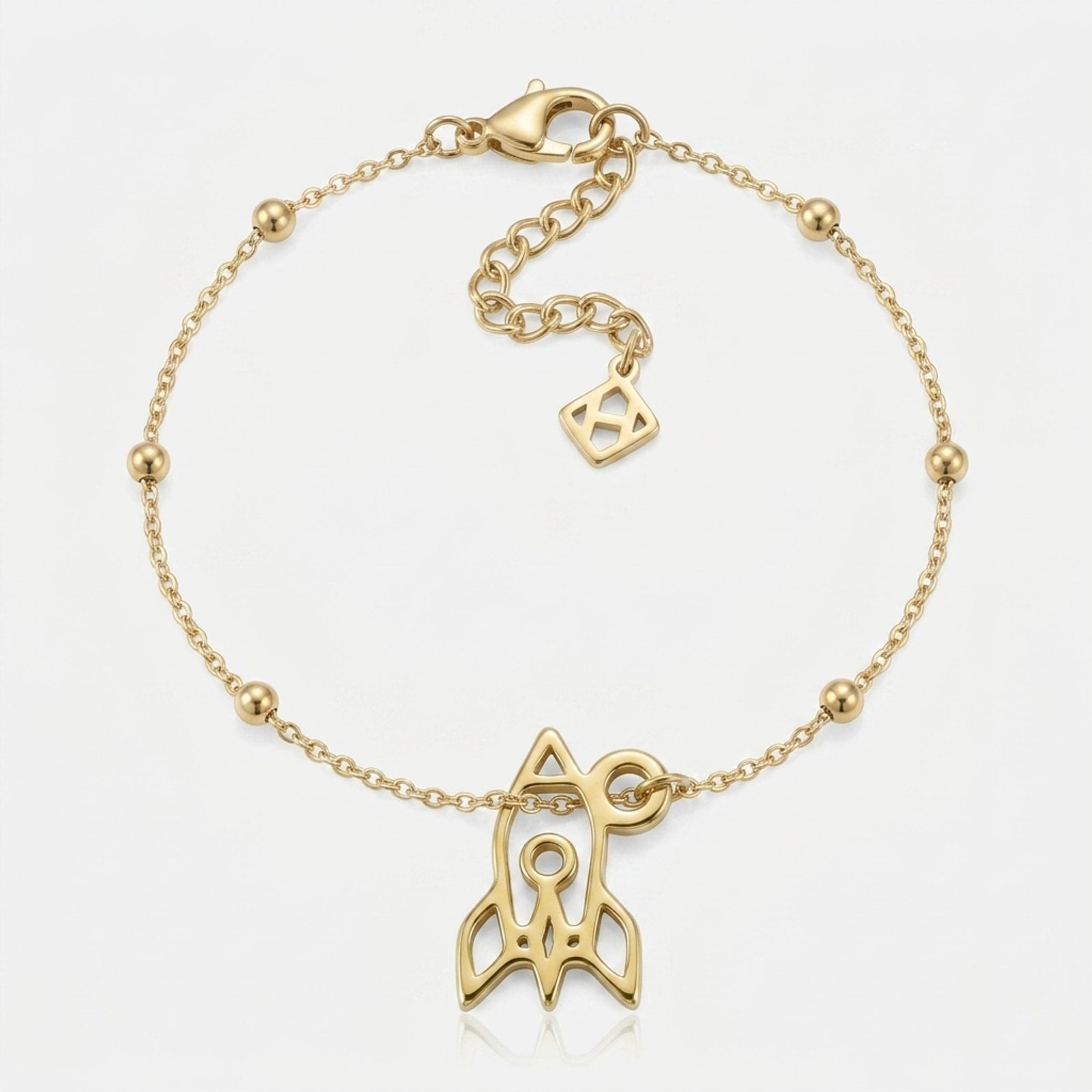 Space Rocket Charm Necklace & Bracelet
