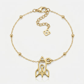 Space Rocket Charm Necklace & Bracelet