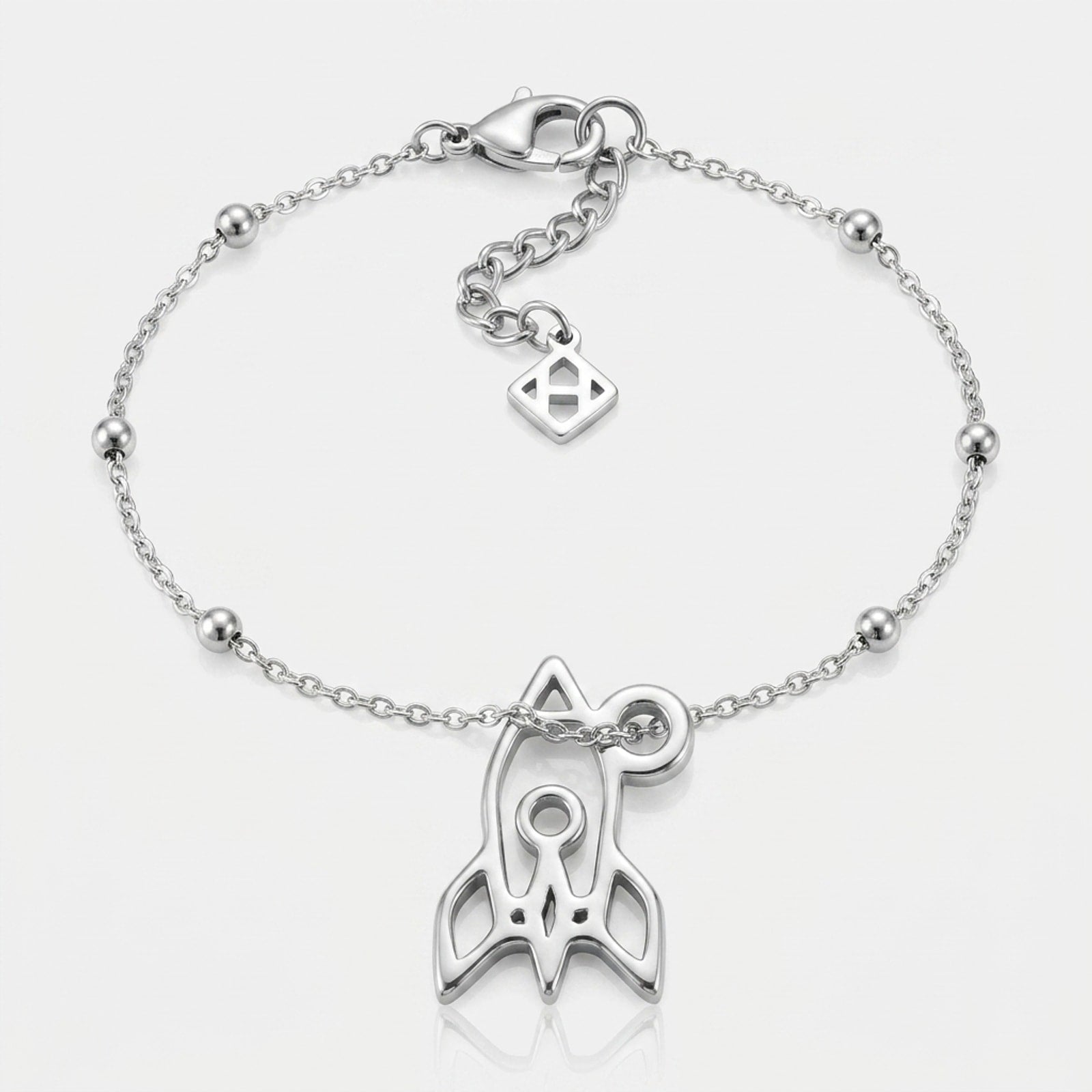 Space Rocket Charm Necklace & Bracelet