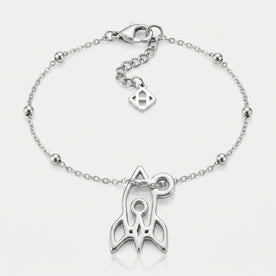 Space Rocket Charm Necklace & Bracelet