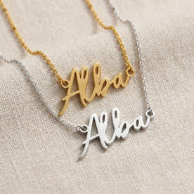Alba Name Necklace | 18ct Gold, Silver & Vermeil | Ready to Ship