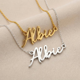 Albie Name Necklace | 18ct Gold, Silver & Vermeil | Ready to Ship