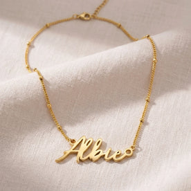 Albie Name Necklace | 18ct Gold, Silver & Vermeil | Ready to Ship