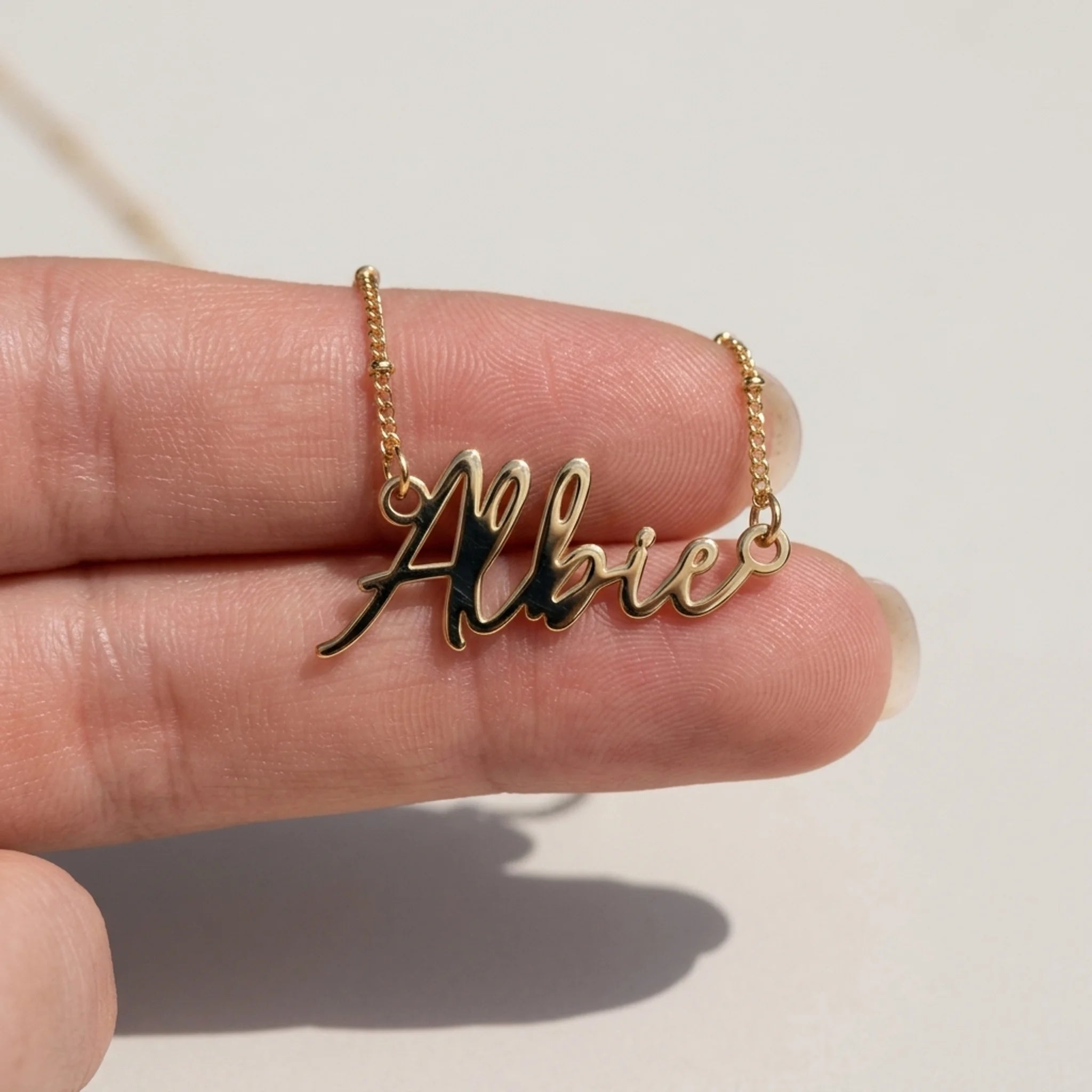 Albie Name Necklace | 18ct Gold, Silver & Vermeil | Ready to Ship