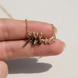 Albie Name Necklace | 18ct Gold, Silver & Vermeil | Ready to Ship