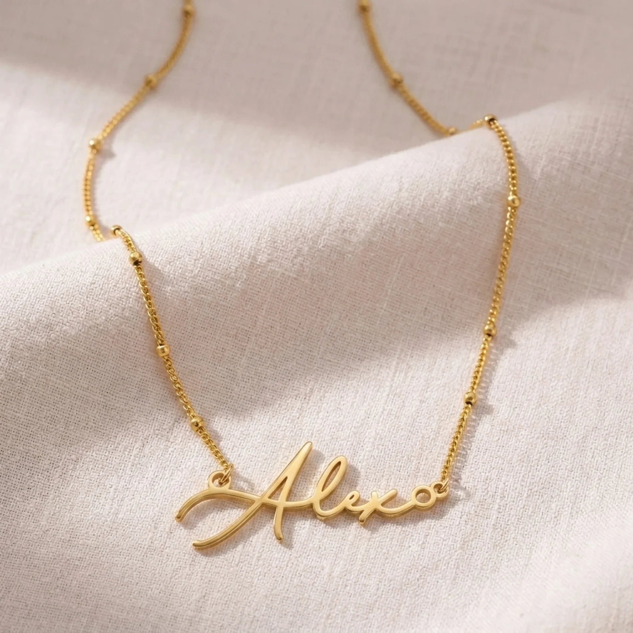 Alex Name Necklace | 18ct Gold, Silver & Vermeil | Ready to Ship