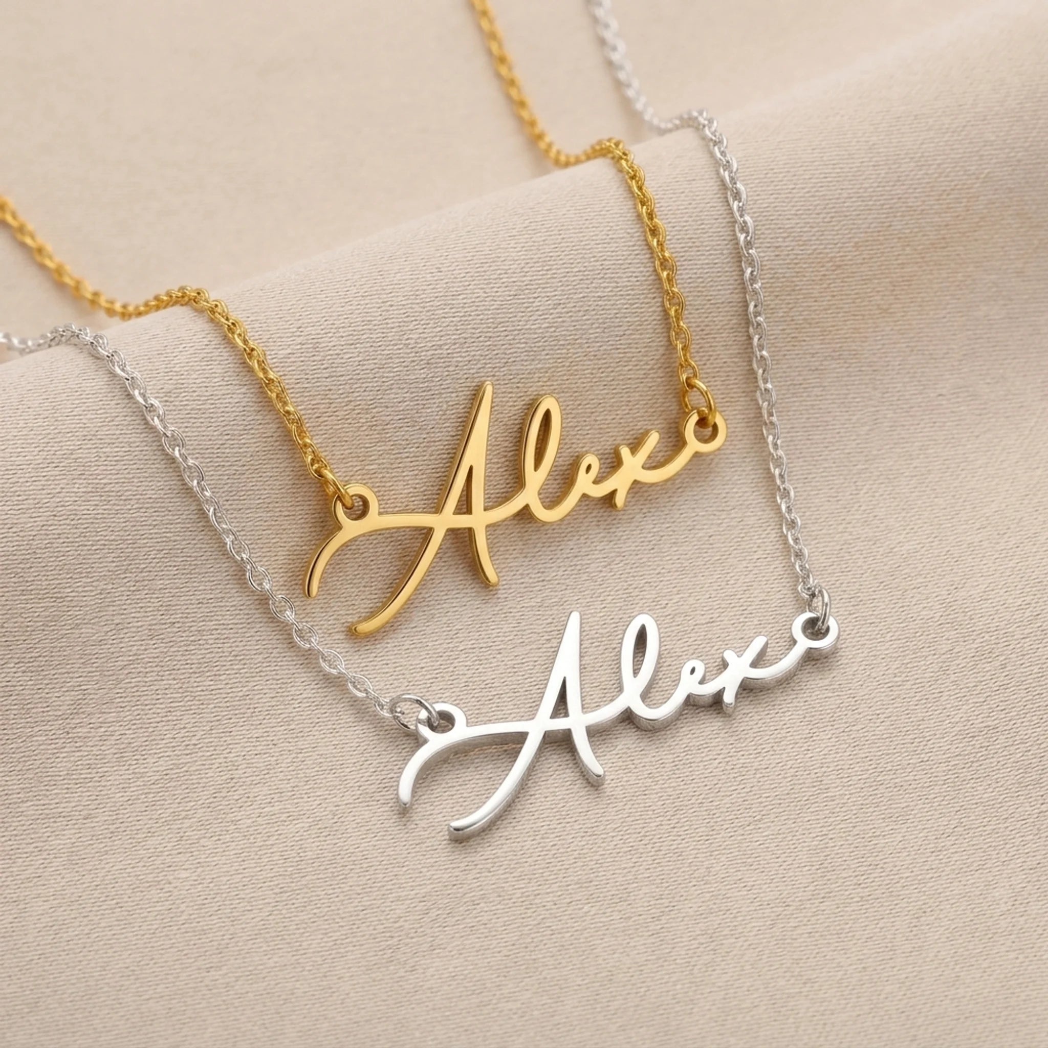 Alex Name Necklace | 18ct Gold, Silver & Vermeil | Ready to Ship