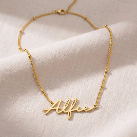 Alfie Name Necklace | 18ct Gold, Silver & Vermeil | Ready to Ship