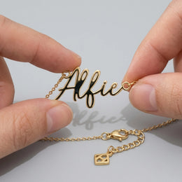 Alfie Name Necklace | 18ct Gold, Silver & Vermeil | Ready to Ship