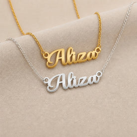 Aliza Name Necklace | 18ct Gold, Silver & Vermeil | Ready to Ship