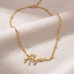 Alyssia Name Necklace | 18ct Gold, Silver & Vermeil | Ready to Ship