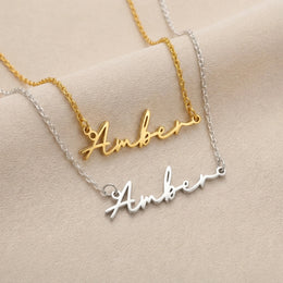 Amber Name Necklace | 18ct Gold, Silver & Vermeil | Ready to Ship