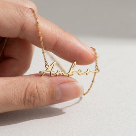 Amber Name Necklace | 18ct Gold, Silver & Vermeil | Ready to Ship