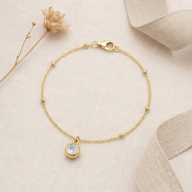 April Birthstone Bracelet | Crystal, Gold & Silver