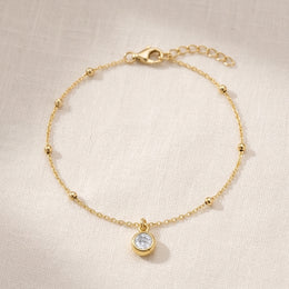 April Birthstone Bracelet | Crystal, Gold & Silver