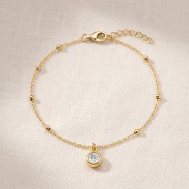 April Birthstone Bracelet | Crystal, Gold & Silver