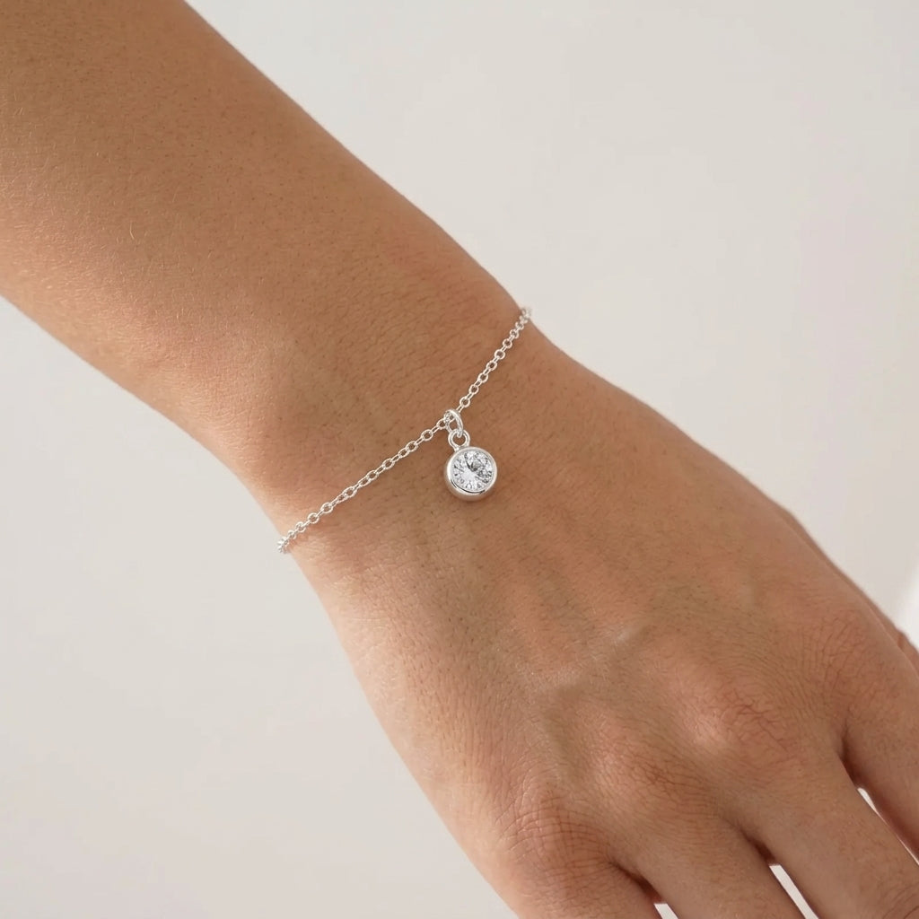 April Birthstone Bracelet | Crystal, Gold & Silver