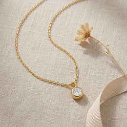 April Birthstone Necklace | Crystal, Gold & Silver