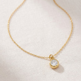 April Birthstone Necklace | Crystal, Gold & Silver