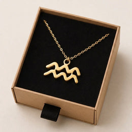 Aquarius Zodiac Necklace | Star Sign Pendant, Gold & Silver