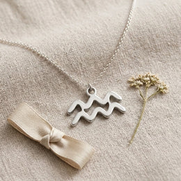 Aquarius Zodiac Necklace | Star Sign Pendant, Gold & Silver