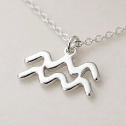 Aquarius Zodiac Necklace | Star Sign Pendant, Gold & Silver