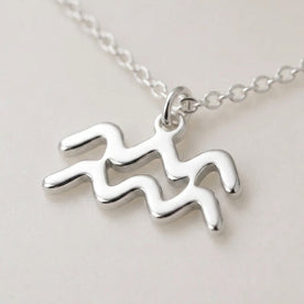 Aquarius Zodiac Necklace | Star Sign Pendant, Gold & Silver