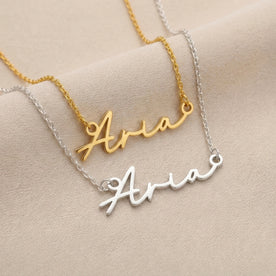 Aria Name Necklace | 18ct Gold, Silver & Vermeil | Ready to Ship