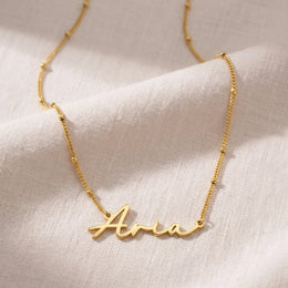 Aria Name Necklace | 18ct Gold, Silver & Vermeil | Ready to Ship