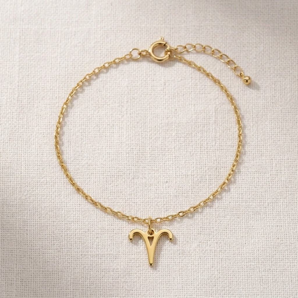 Aries Zodiac Bracelet | Star Sign Charm, Gold & Silver