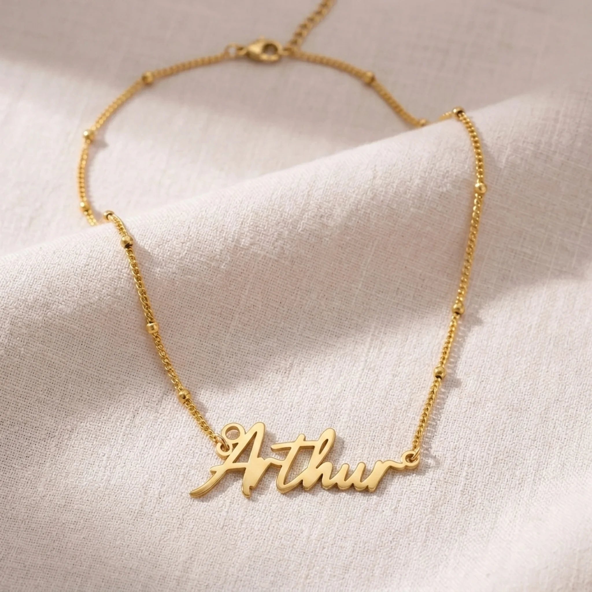 Arthur Name Necklace | 18ct Gold, Silver & Vermeil | Ready to Ship